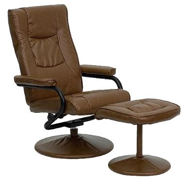 brown leather swivel office chair no wheels