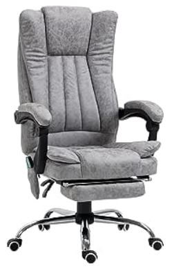 faux leather 6 point heat and massage office chair