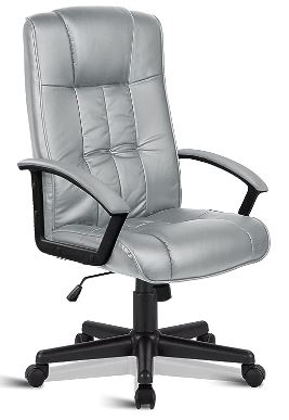 home office grey leather executive office chair uk
