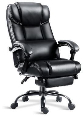 leather big and tall reclining office chair with footrest
