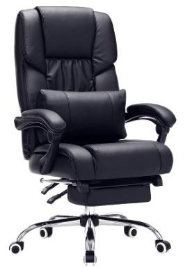 reclining ergonomic office chair with footrest