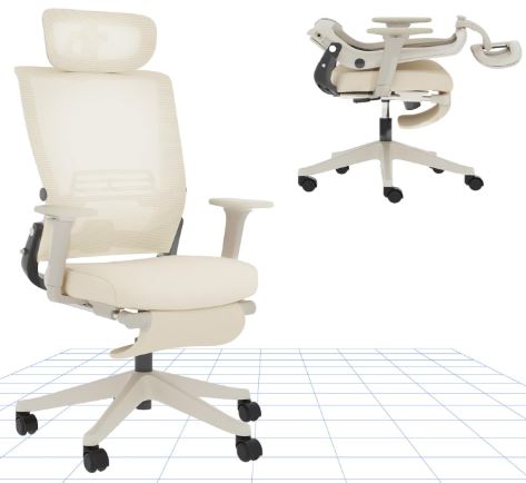 mesh reclining ergonomic office chair with footrest 