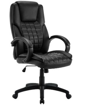 wm black leather executive office chair