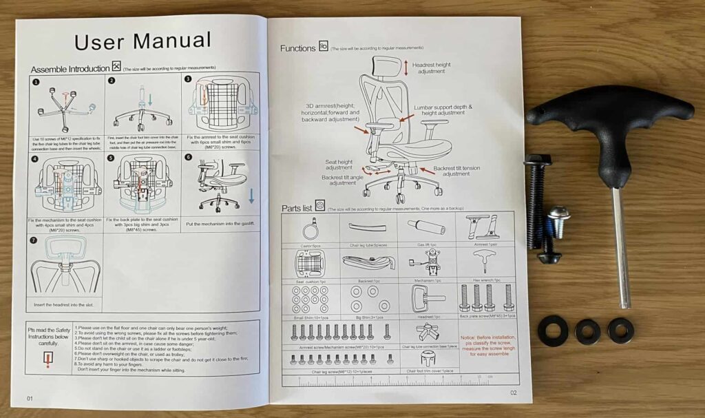 view of user manual of shioo m57 assembly testing process 