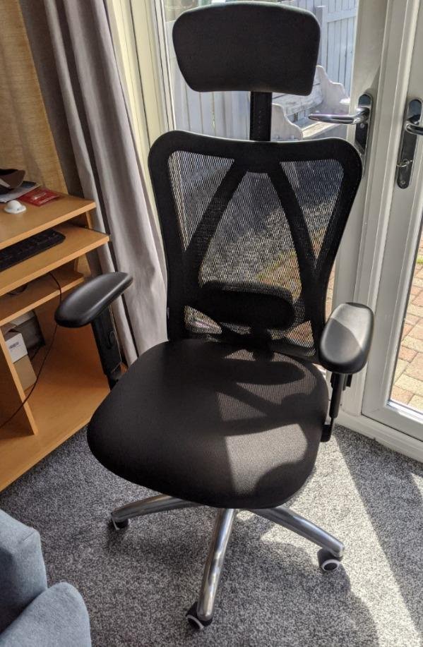 view of our own purchase sihoo m18 ergonomic office chair under 200 uk testing unboxing package arrival several weeks to months